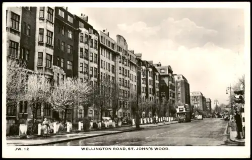 Postcard London WELLINGTON ROAD, ST. JOHN'S WOOD 1958