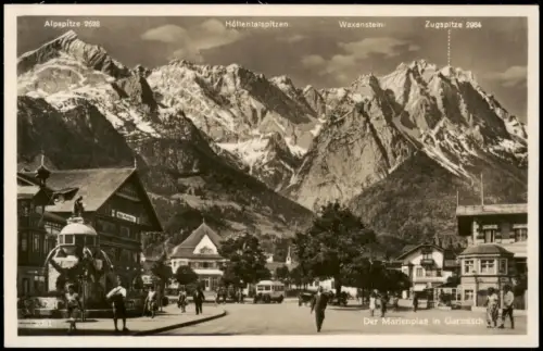 Ansichtskarte Garmisch-Partenkirchen Marienplatz 1933