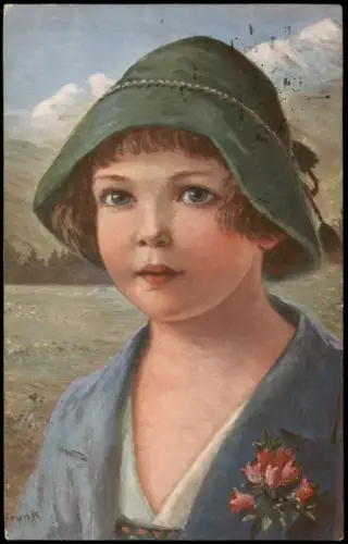 Ansichtskarte  Frank signierte Künstlerkarte Kind, Junge 1927  Stempel ZWICKAU