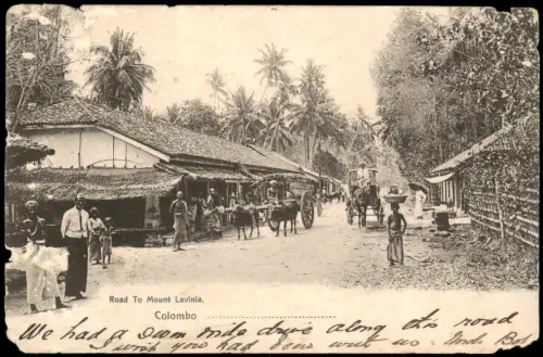 Colombo Road To Mount Lavinia, Native Scene 1905  Paquebot-Stempel Australien