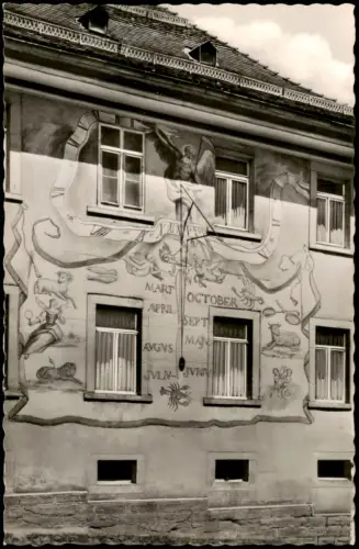 Ansichtskarte St. Blasien Sonnenuhr am Kurgarten 1954