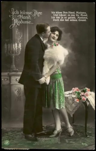 Liebe Liebespaar Küsse & Küssen (Serienkarte Hand-Küsse) 1930