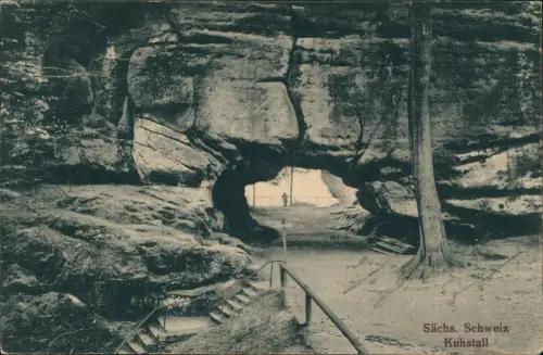 Kirnitzschtal-Sebnitz Sächsische Schweiz Kuhstall Fels-Partie 1921