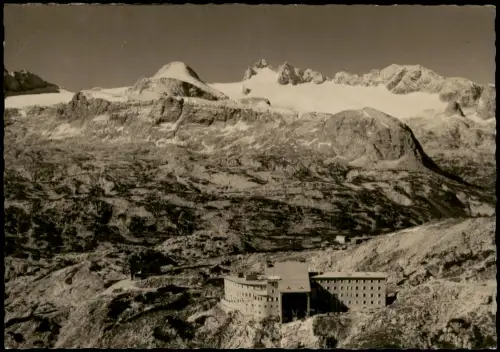 Ansichtskarte Dachstein Flugaufnahme Berghaus Krippenstein mit Dachstein 1940