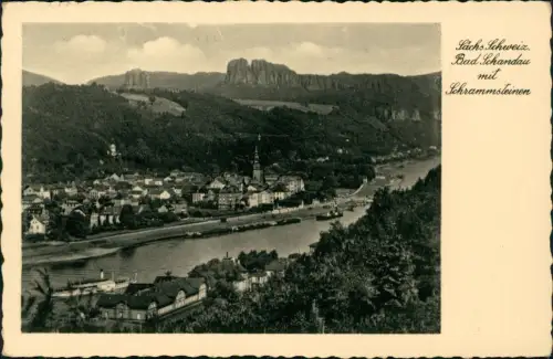 Bad Schandau Panorama-Ansicht Sächs. Schweiz mit Schrammsteinen 1935