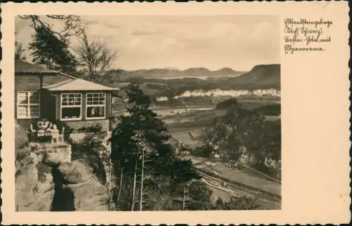 Rathen Elbsandsteingebirge Sächs. Schweiz Bastei-Hotel mit Elbpanorama 1941