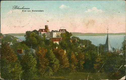 Blankenese-Hamburg Panorama-Ansicht Blick vom Bismarckstein 1913