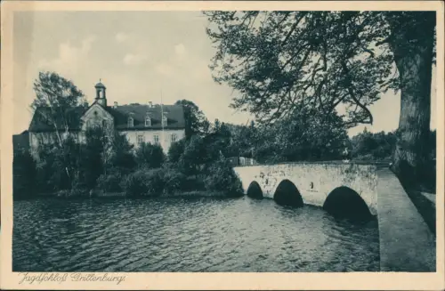 Grillenburg-Tharandt Gesamtansicht Jagdschloss Brücken Partie 1920