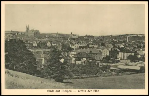Ansichtskarte Meißen Blick auf Meißen rechts der Elbe 1927