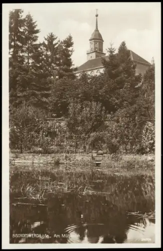Ansichtskarte Bischofswerda Sachsen Am Mühlteich. 1927