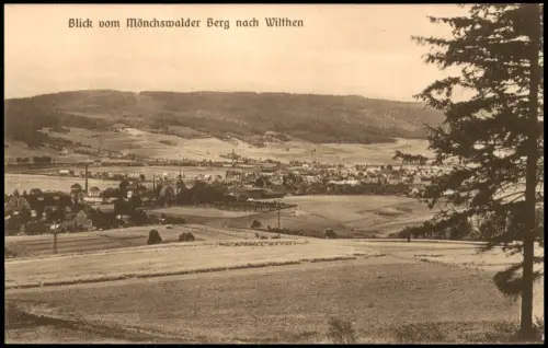 Ansichtskarte Wilthen (Sachsen) Blick vom Mönchswalder Berg auf den Ort 1915