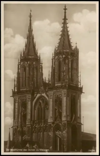 Ansichtskarte Meißen Die Westtürme - Fotokarte 1927