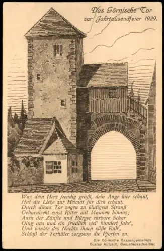 Ansichtskarte Meißen 1000 Jahre Das Görnische Tor Künstlerkarte 1927