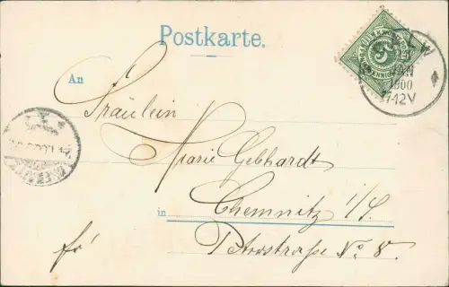 Ansichtskarte  Kinder Junge mit Riesenfächer 1900