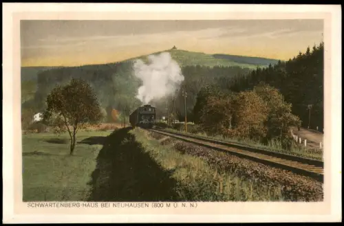 Ansichtskarte Neuhausen (Erzgebirge) Schwartenberg Damplokomotive 1927