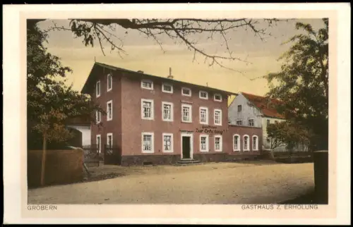 Ansichtskarte Gröbern-Niederau Gasthaus Zur Erholung Amt Meißen 1927