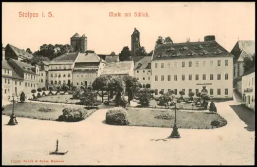 Ansichtskarte Stolpen Marktplatz Schloß 1917