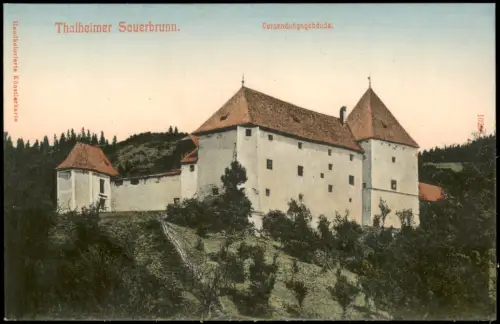 Pöls-Oberkurzheim Handkolorierte Künstlerkarte Thalheimer Sauerbrunn. 1912