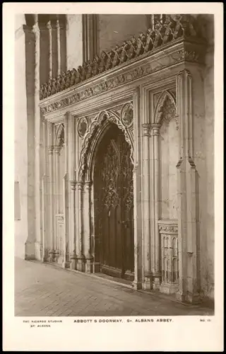 Postcard St. Albans ABBOTT S DOORWAY, ST. ALBANS ABBEY 1920