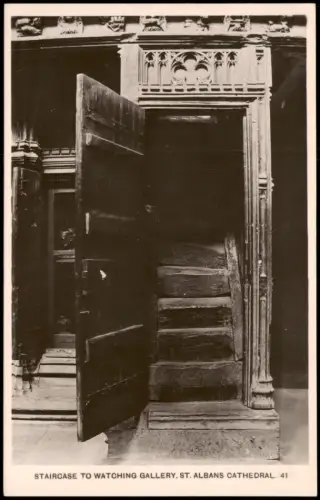 Saint Albans STAIRCASE TO WATCHING GALLERY, ST. ALBANS CATHEDRAL 1920