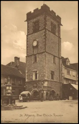 Postcard Saint Albans England St. Albans, The Clock Tower 1910