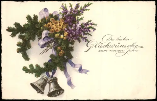 Ansichtskarte  Grusskarte Glückwünsche zum neuen Jahre 1920