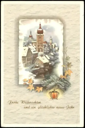 Weihnachten Grusskarte Waidhofen a.d. Ybbs NÖ Künstlerkarte 1957