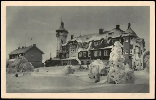 Ansichtskarte .Sachsen Erzgebirge Winter Unterkunftshaus Keilberg 1920