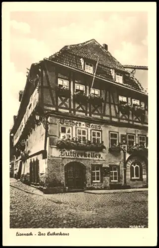 Ansichtskarte Eisenach Straßen Partie am Lutherhaus 1954