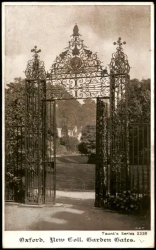 Postcard Oxford Oxford New Coll. Garden Gates 1910