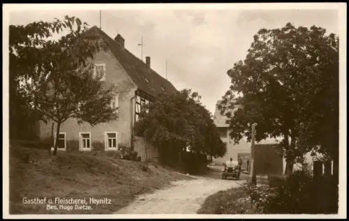 Ansichtskarte Heynitz-Nossen Gasthof, Auto 1929