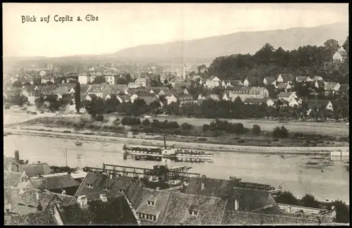 Ansichtskarte Copitz-Pirna Stadt Anleger Dampfer 1908