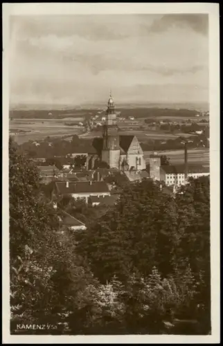 Kamenz Kamjenc Blick über die Stadt Ansichtskarte Oberlausitz 1932