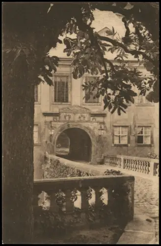 Ansichtskarte Weesenstein (Müglitz) Eingang zum Schloß Weesenstein 1926
