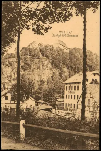 Ansichtskarte Wolkenstein Schloß mit Gaststätte 1910