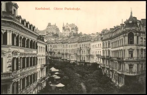 Postcard Karlsbad Karlovy Vary Obere Parkstraße. 1909