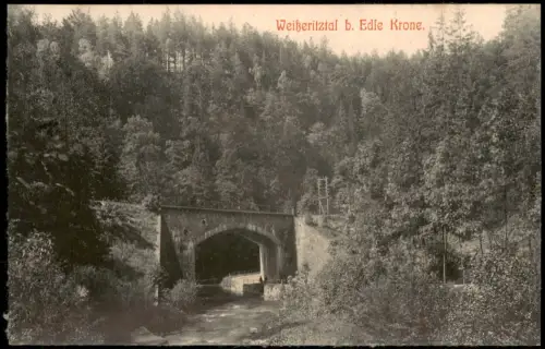 Ansichtskarte Edle Krone-Klingenberg (Sachsen) Weißeritztal Brücke 1909