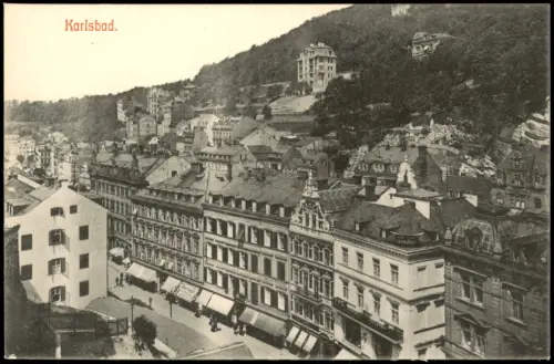 Postcard Karlsbad Karlovy Vary Straßenblick 1909
