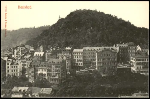 Postcard Karlsbad Karlovy Vary Stadtpartie Häuser 1909