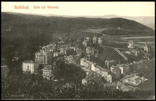 Postcard Karlsbad Karlovy Vary Blick auf Westend. 1909