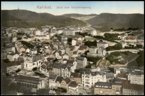 Postcard Karlsbad Karlovy Vary Blick vom Hirschensprung. 1909