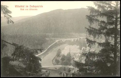 Ansichtskarte Zschopau Wilischtal Zschopautale. Affenstein. Fabrik 1910