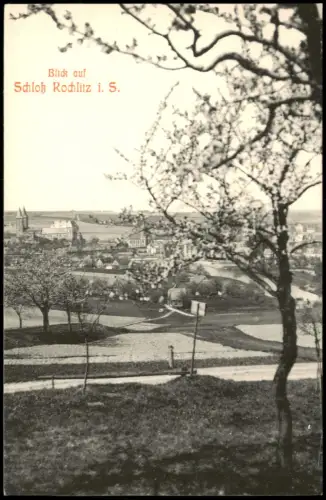 Ansichtskarte Rochlitz Weg an der Stadt - Totale 1909
