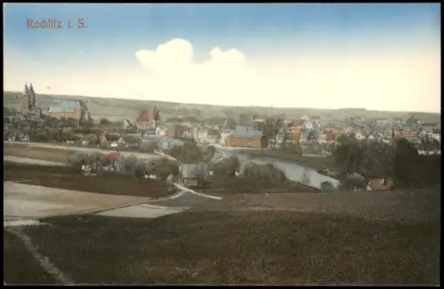 Ansichtskarte Rochlitz Fernblick auf die Stadt 1909