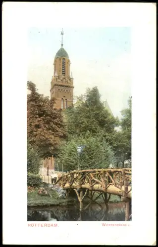 Postkaart Rotterdam Rotterdam WESTERSINGEL, Holz-Brücke 1900