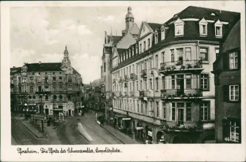 Ansichtskarte Pforzheim Leopoldsplatz 1944