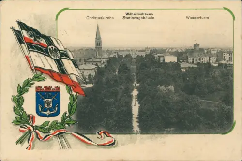 Wilhelmshaven   Wasserturm Heraldik Patriotika 1915  Marine Feldpost