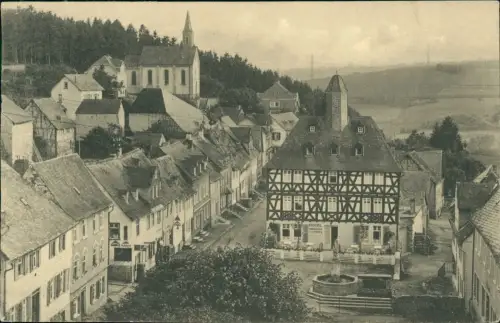 Holzappel-Diez (Lahn) Stadtteilansicht mit Hotel Herrenhaus Zum Bären 1937