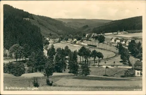 Ansichtskarte Breitenbrunn Erzgebirge 1940   Zusatz-Stempel