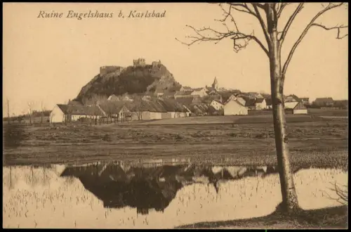 Postcard Karlsbad Karlovy Vary Ruine Engelshaus Stadt 1912